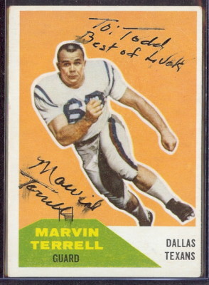 Autographed 1960 Fleer Marvin Terrell