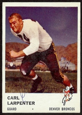 autographed 1961 fleer carl larpenter