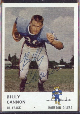 autographed 1961 fleer billy cannon