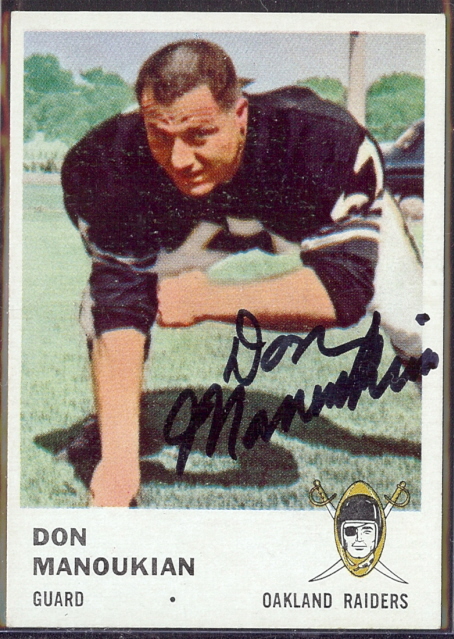 autographed 1961 fleer don manoukian