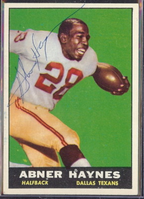 autographed 1961 topps abner haynes