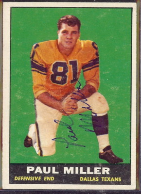 autographed 1961 topps paul miller