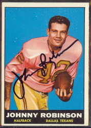 autographed 1961 topps johnny robinson