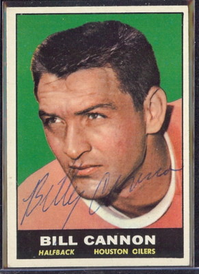 autographed 1961 topps billy cannon