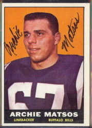 autographed 1961 topps archie matsos
