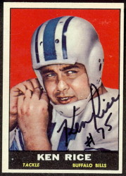autographed 1961 topps ken rice