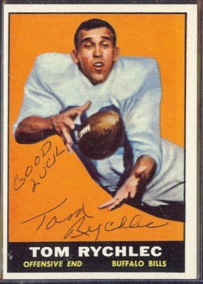 autographed 1961 topps tom rychlec