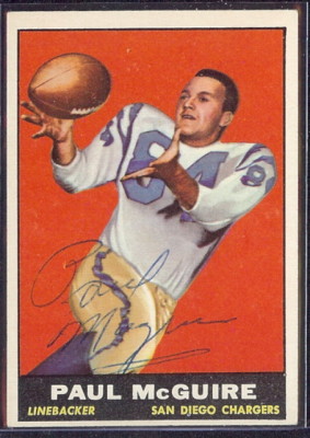 autographed 1961 topps paul maguire