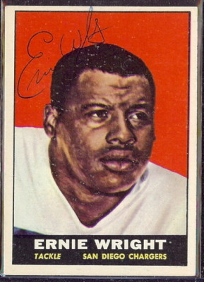 autographed 1961 topps ernie wright