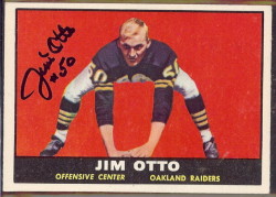 autographed 1961 topps jim otto
