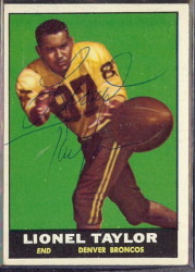 autographed 1961 topps lionel taylor