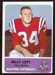 autographed 1962 fleer billy lott