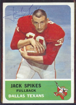 autographed 1962 fleer jack spikes