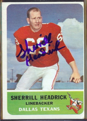 autographed 1962 fleer sherrill headrick