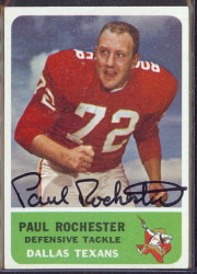 autographed 1962 fleer paul rochester