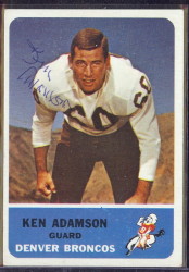 autographed 1962 fleer ken adamson