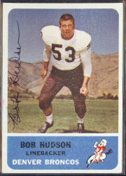 autographed 1962 fleer bob hudson