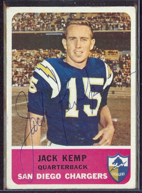 autographed 1962 fleer jack kemp.