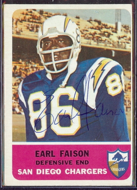 autographed 1962 fleer earl faison