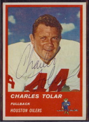 Autographed 1963 Fleer Charles Tolar