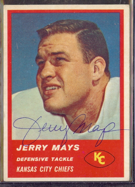 Autographed 1963 Fleer Jerry Mays