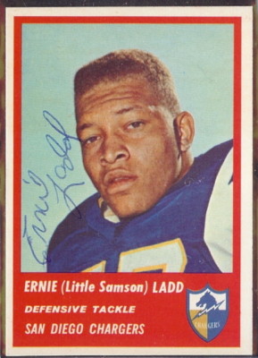Autographed 1963 Fleer Ernie (Little Samson) Ladd