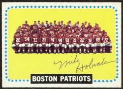 autographed 1964 topps partiots team mike holovak