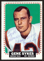 autographed 1964 topps gene sykes