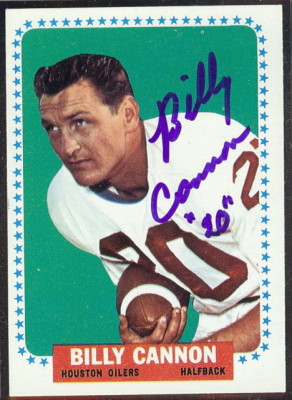 autographed 1964 topps billy cannon