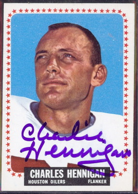 autographed 1964 topps charlie hennigan