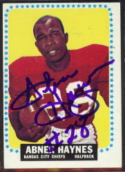 autographed 1964 topps abner haynes