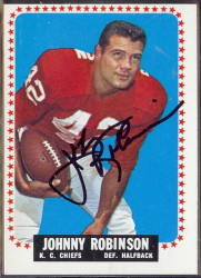 autographed 1964 topps johnny robinson