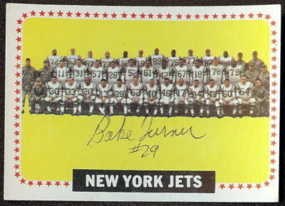 autographed 1964 topps jets team