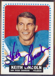 autographed 1964 topps keith lincoln