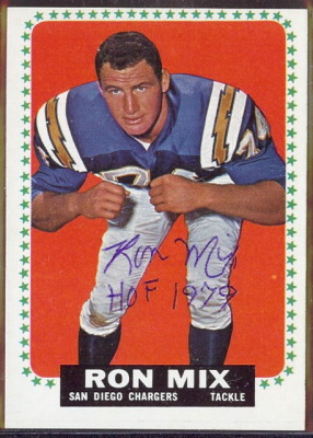 autographed 1964 topps ron mix