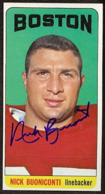 autographed 1965 topps nick buoniconti