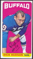 autographed 1965 topps dick hudson