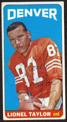 autographed 1965 topps lionel taylor