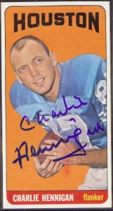 autographed 1965 topps charlie hennigan