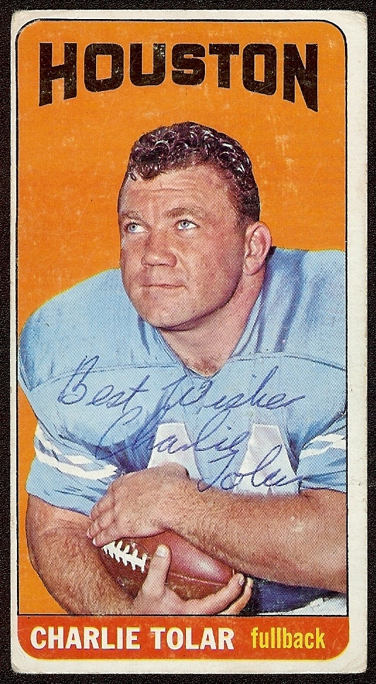 autographed 1965 topps charlie tolar