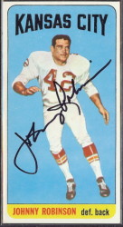 autographed 1965 topps johnny robinson