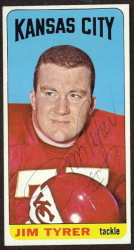 autographed 1965 topps jim tyrer
