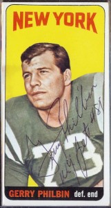 autographed 1965 topps gerry philbin