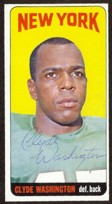 autographed 1965 topps clyde washington