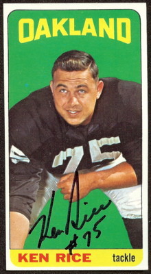 autographed 1965 topps ken rice