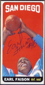 autographed 1965 topps earl faison