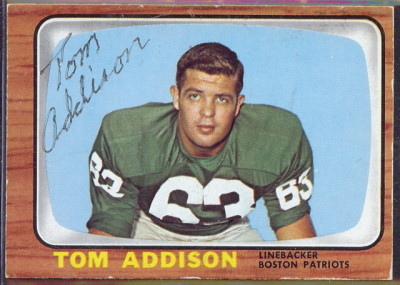 autographed 1966 topps tom addison