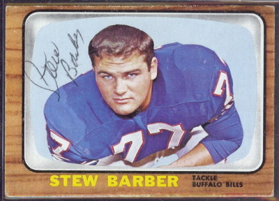 autographed 1966 topps stew barber
