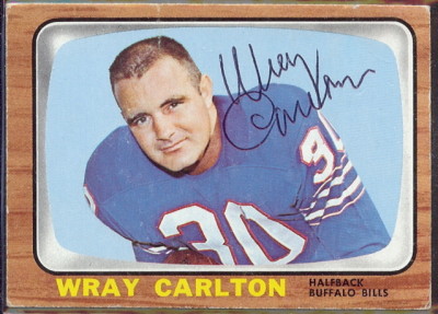 autographed 1966 topps wray carlton