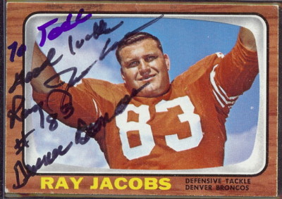 autographed 1966 topps ray jacobs